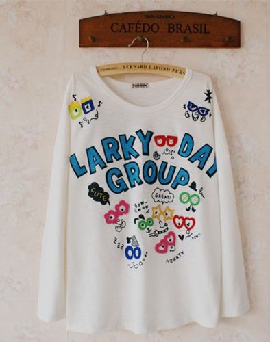 0春夏季rough眼睛刺绣长袖T恤