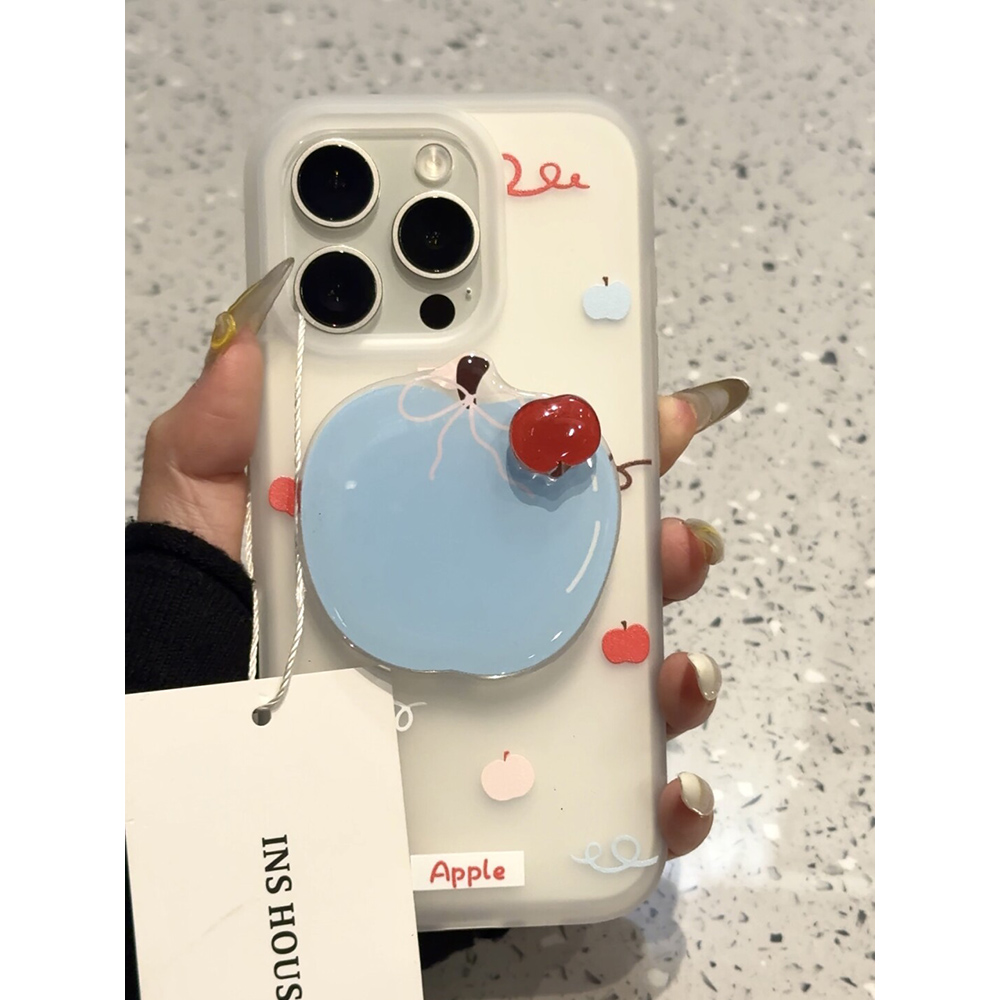 白底磨砂彩色苹果支架适用苹果16promax手机壳15iphone14保护套13双层imd高级感磨砂透白小众创意防摔新款