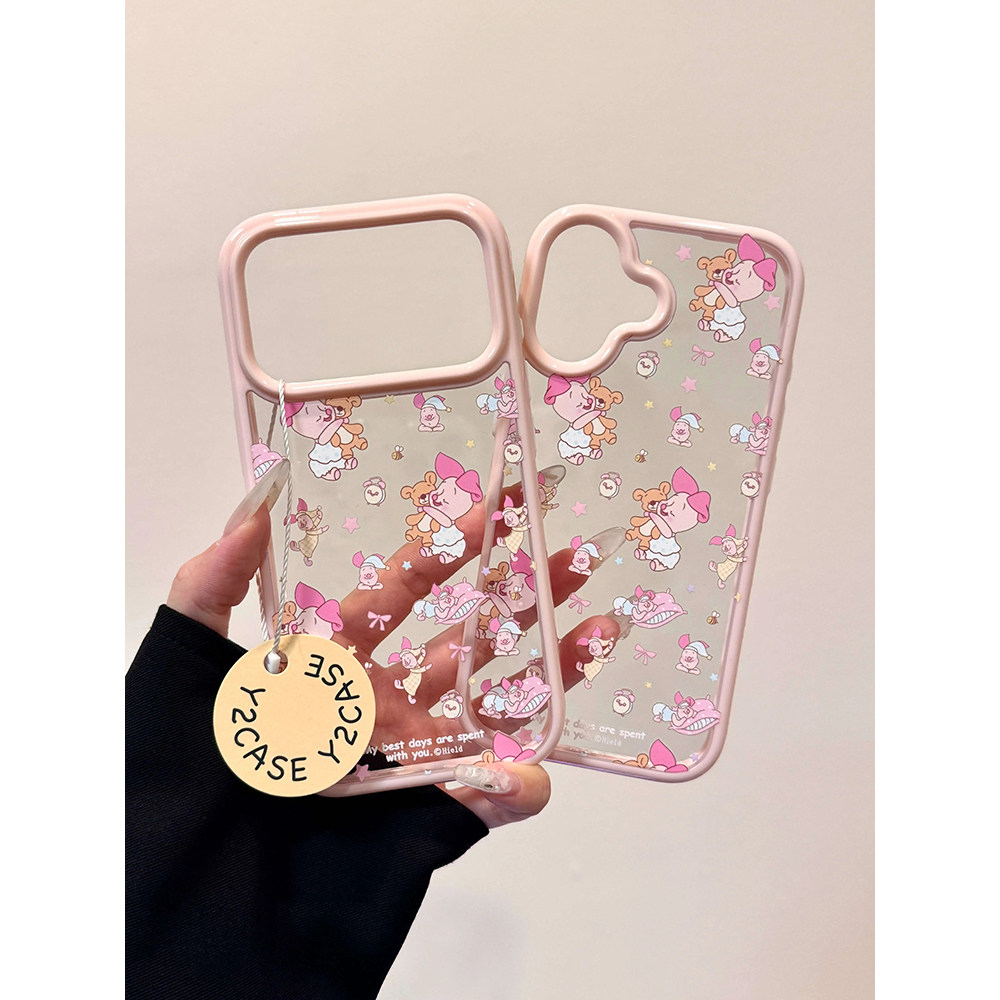 卡通可爱少女心小猪皮杰适用苹果17promax手机壳15iphone16pro保护套13/14高级感小众防摔新款个性创意ins风