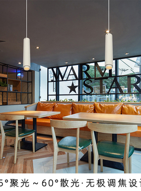 调焦LED吊线筒灯 遥控调光火锅店餐厅餐吊灯吸顶调节吊装聚光射灯