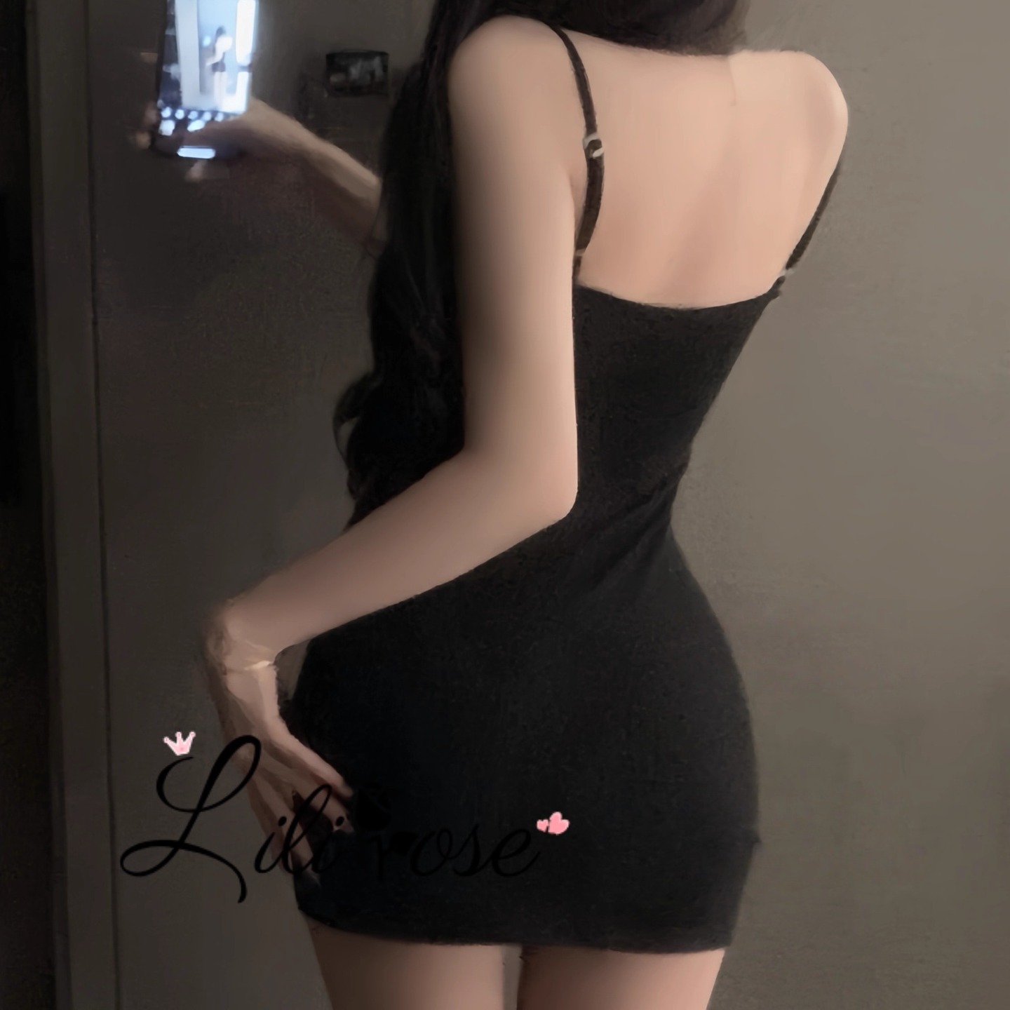 lilirose月光恋人纯欲辣妹风裙子吊带蕾丝紧身包臀连衣裙性感睡裙