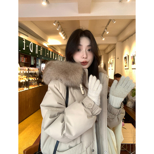 羽绒服女款 中长款 冬季 2024新款 加厚外套过膝 爆款 白鸭绒设计感韩版