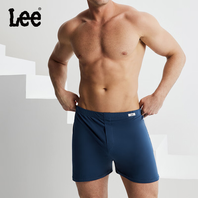 Lee李牌内裤潮流纯色四角短裤阿罗裤纯棉裆抗菌平角短裤衩无痕男