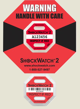shockwatch防震标签物流运输监测防震撞标签防倾倒冲击倾斜指示器