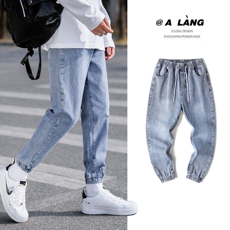 Spring new jeans men's fashion brand loose legged pants spring and autumn trousers Harem Pants men's pants