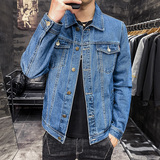 男士春秋季外套新款日系复古牛仔夹克潮青年上衣百搭衣服8118-P75，男装夹克，电商A318