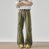 多口袋工装裤美式复古男女水洗痞帅宽松百搭直筒休闲裤子118-P75，商品下架区，电商A318