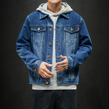 男士春秋季外套新款日系复古牛仔夹克潮青年上衣百搭衣服8118-P75，男装夹克，电商A318