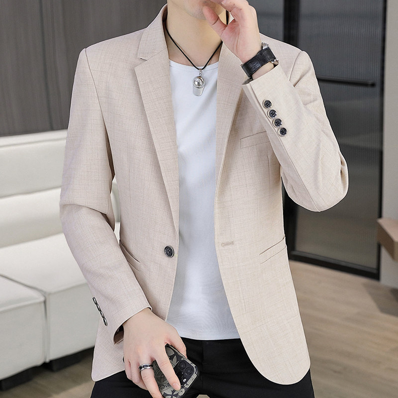 休闲西服男秋款韩版潮流修身小西装百搭帅气上衣单西外套K07-P85，男装西服套装，电商A318