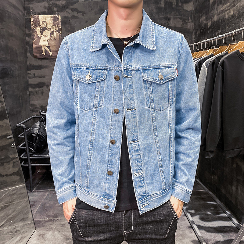 男士春秋季外套新款日系复古牛仔夹克潮青年上衣百搭衣服8118-P75,男装夹克,电商A318