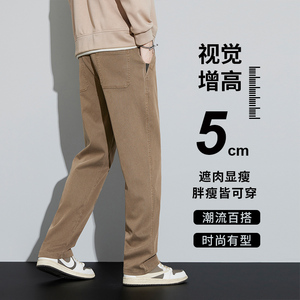 秋季莱赛尔休闲裤男宽松直筒宽松百搭阔腿冰丝裤子6266-P55图片