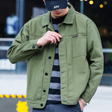 春秋季潮流工装夹克牛仔外套男士潮牌宽松翻领上衣休闲服9002-P85，男装工装外套，电商A318