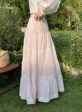 雏菊BellisPerennis2025SS 重工花边蛋糕古董裙松紧140支高支薄棉