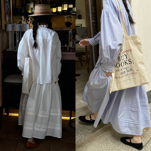 复古半身裙 法式 雏菊BellisPerennis2024ss 汉麻棉品质木耳边衬衫