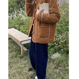 雏菊BellisPerennis2024AW 南瓜色碎花3M新雪丽棉棉服 小众设计款