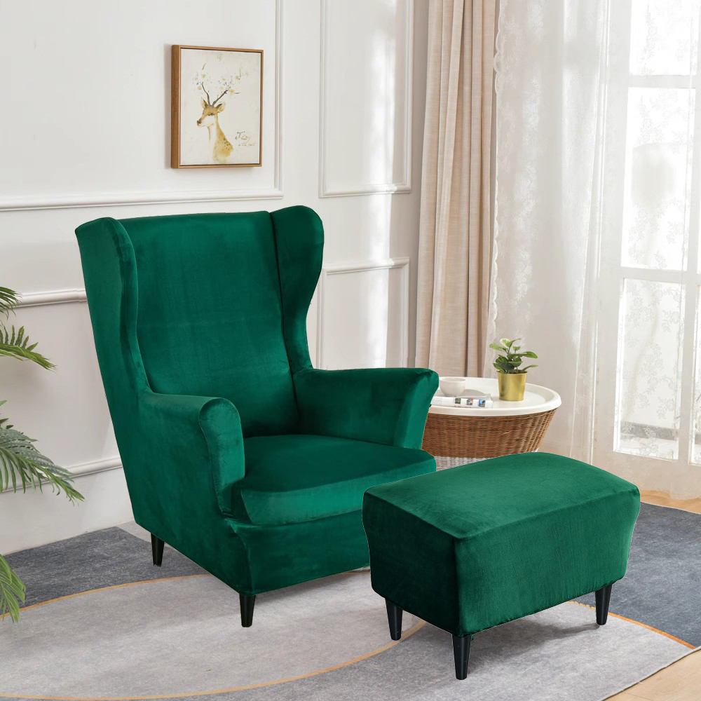 天鹅绒美式单人沙发套