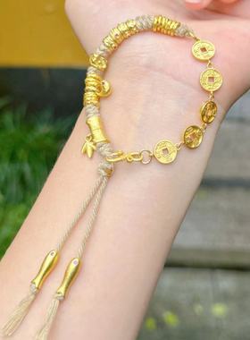 【金蛇手绳】古法盘缠手链搭配 年年有鱼百搭吊坠 十月新款3256