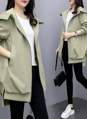 微胖连帽风衣女2023大码