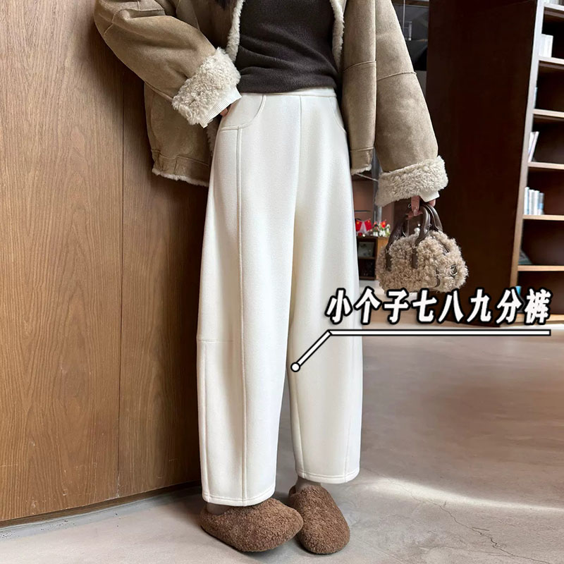 白色香蕉梧桐裤女秋季新款小个子运动宽松垂感百搭阔腿糯米卫裤xs