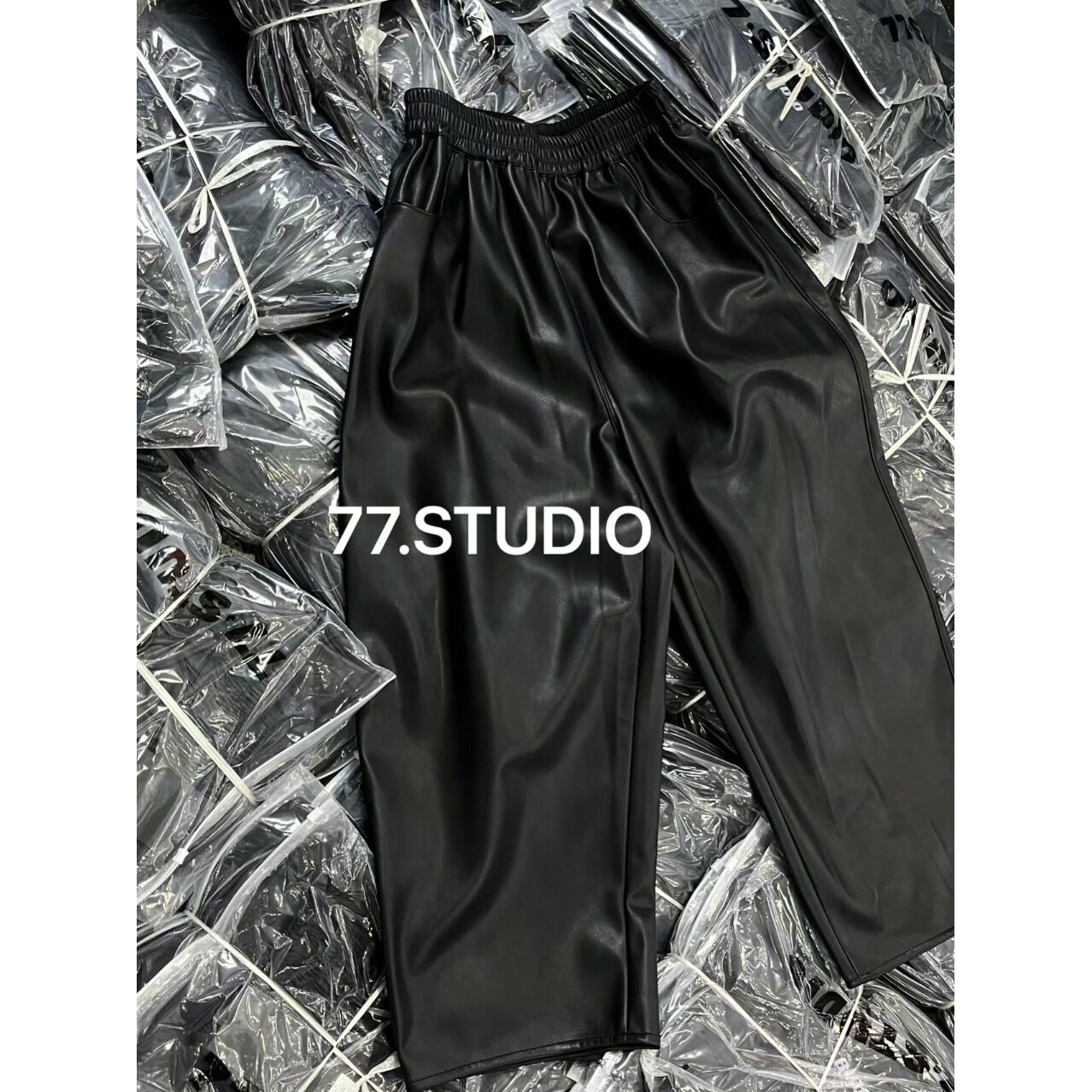 矮小个子145七分黑色pu皮裤女秋冬款百搭韩版八分休闲直筒裤xxs码