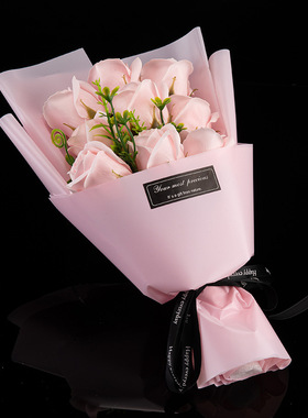 厂家直销9朵玫瑰香皂花束情人节礼盒玫瑰创意DIY热圣诞节礼