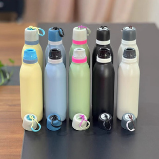 马卡龙大容量手提运动瓶不锈钢欧瓦拉同款 保温杯户外便携随行水杯