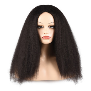 欧美非洲头套 蓬松爆炸玉米须头套 大雅克yaki纹长款假发头套