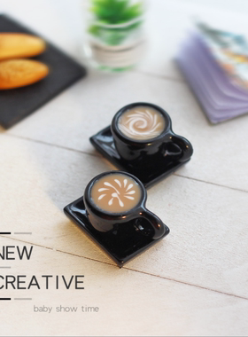 6分娃娃屋配件 微缩模型ob11洋娃娃创意玩具小奢华意式拉花咖啡