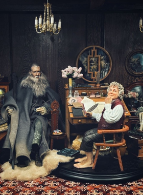 PU皮地板贴复古微缩房子娃娃屋