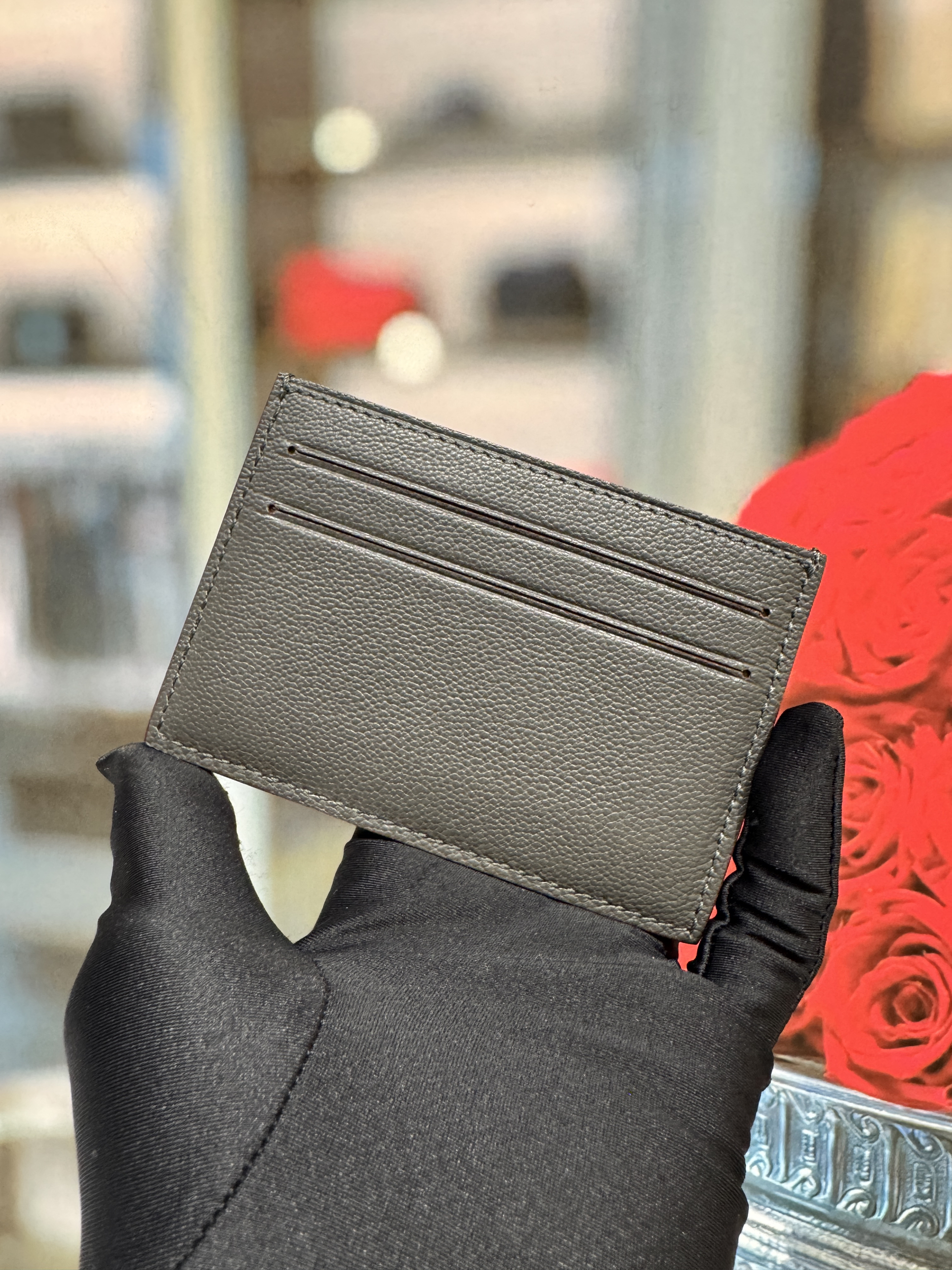 CitizenTwill卡包进口山羊皮深灰男女通用小巧便携5卡位信用卡套