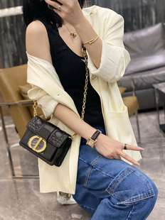 新款欧美时尚真皮链条小方包头层牛皮纯色百搭休闲斜挎单肩女包潮