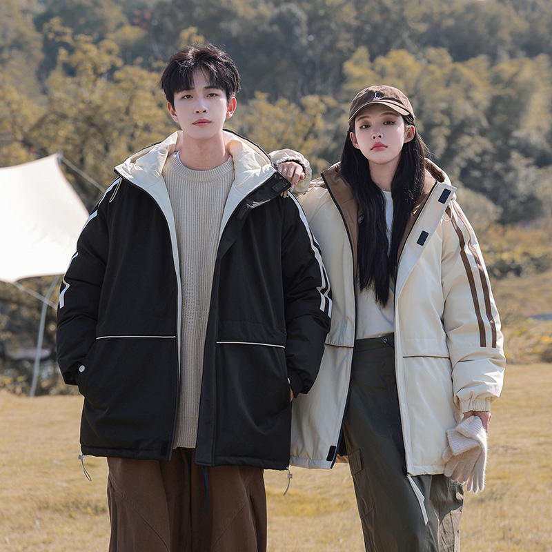 棉衣男款冬季2025新款潮牌面包服冬装青少年袄子外套连帽羽绒棉服