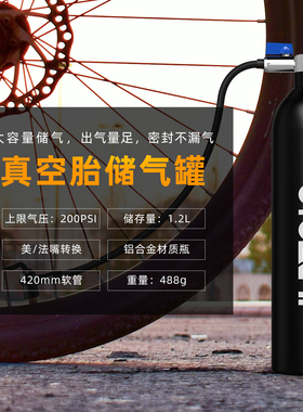 CYCLAMI自行车真空胎储气罐美法嘴便携打气罐高压容器瓶单车配件