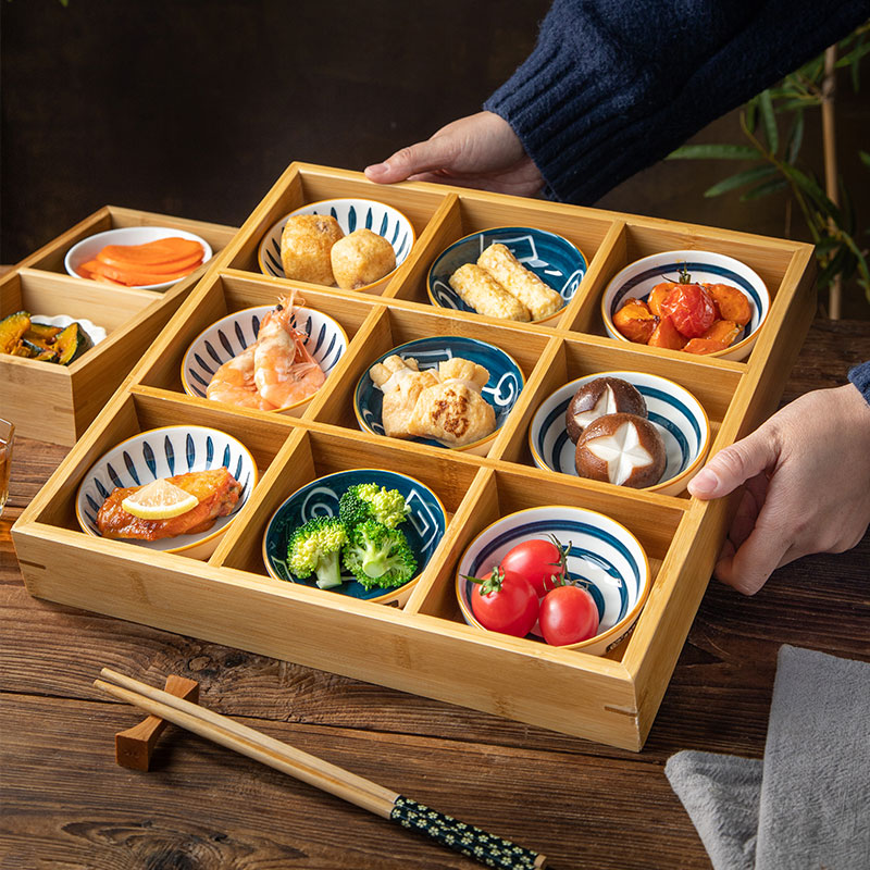 竹木九宫格火锅拼盘分格餐具