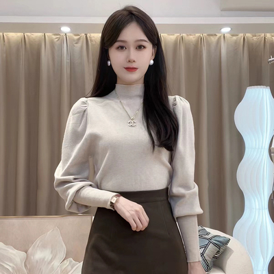 泡泡袖打底衫女春秋季202