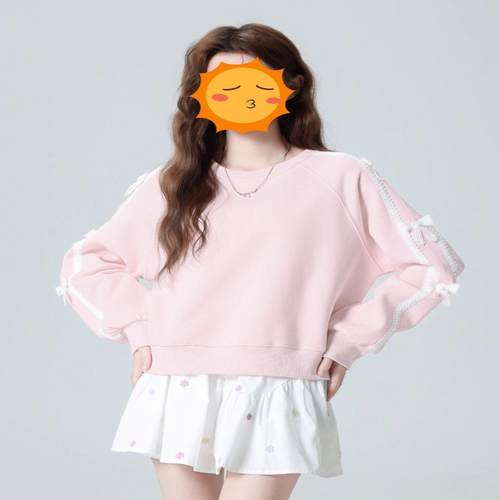 特大码300斤韩系蝴蝶结卫衣女