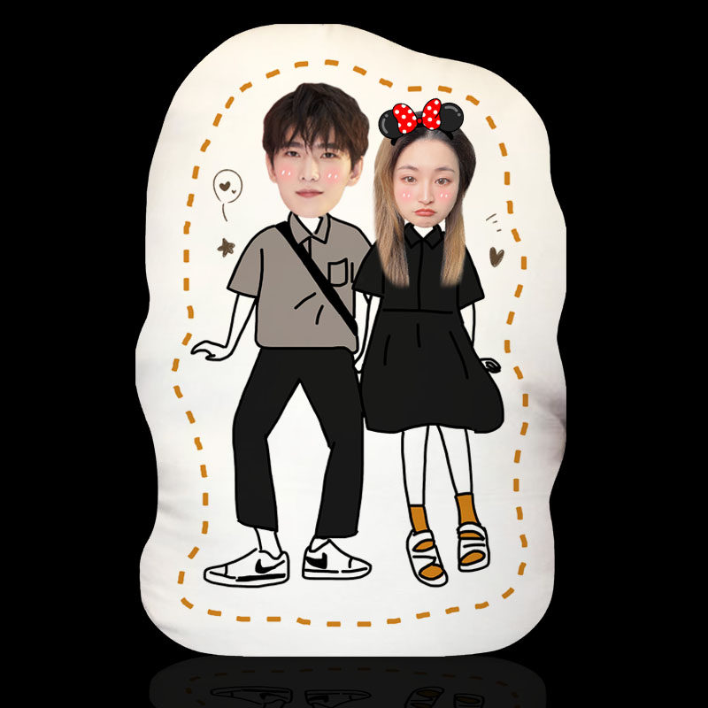 杨洋人形抱枕定制diy情侣比心长条枕娃娃双人照片订做男生款睡觉