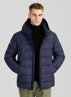 (意单户外鹅绒服)B14冬季高端时尚轻柔蓬松百搭连帽保暖羽绒服