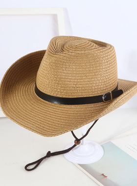 牛仔草帽女夏季防晒遮阳帽太阳帽海边沙滩帽子ins潮小清新渔夫帽
