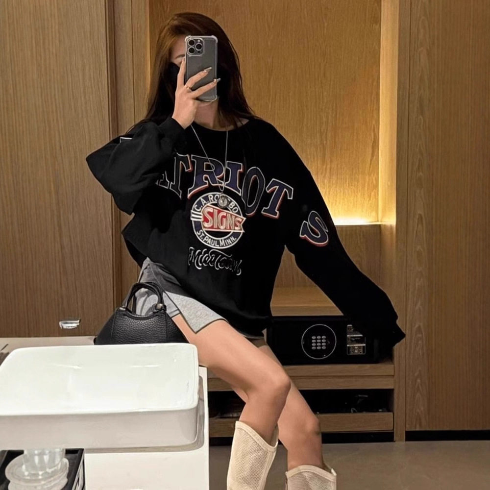 时尚国潮套头卫衣女秋冬宽松显瘦慵懒风街头字母印花情侣外套上衣,女装/女士精品,卫衣/绒衫,淘宝优惠券,粉丝福利购,淘宝优惠卷