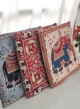 民族风防滑坐垫40*40cm实木餐椅垫子高档慢回弹记忆棉坐垫美臀垫