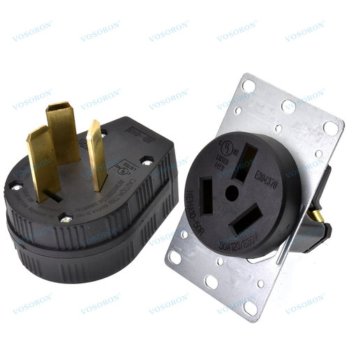 NEMA 10-50R 10-50P美标工业三孔直插 50A 插座125V-250V