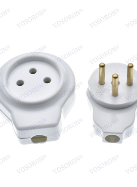 以色列白色公头母座接线插座16A可拆卸组装插头埃及装配接线插座