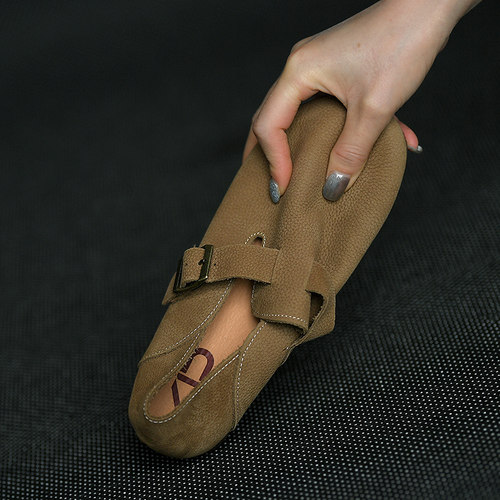 头层牛皮勃肯鞋平底浅口单鞋女