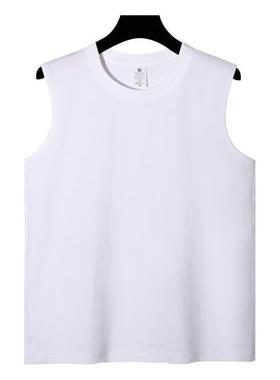 NASA联名无袖t恤夏季薄款纯棉宽松坎肩运动休闲健身篮球白色背心