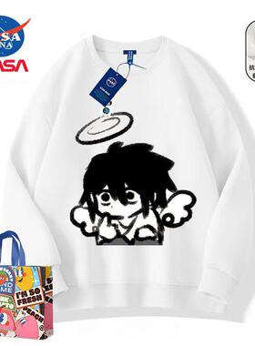 NASA联名死亡笔记L卡通Q版印花秋冬百搭圆领卫衣2026新款爆款外套