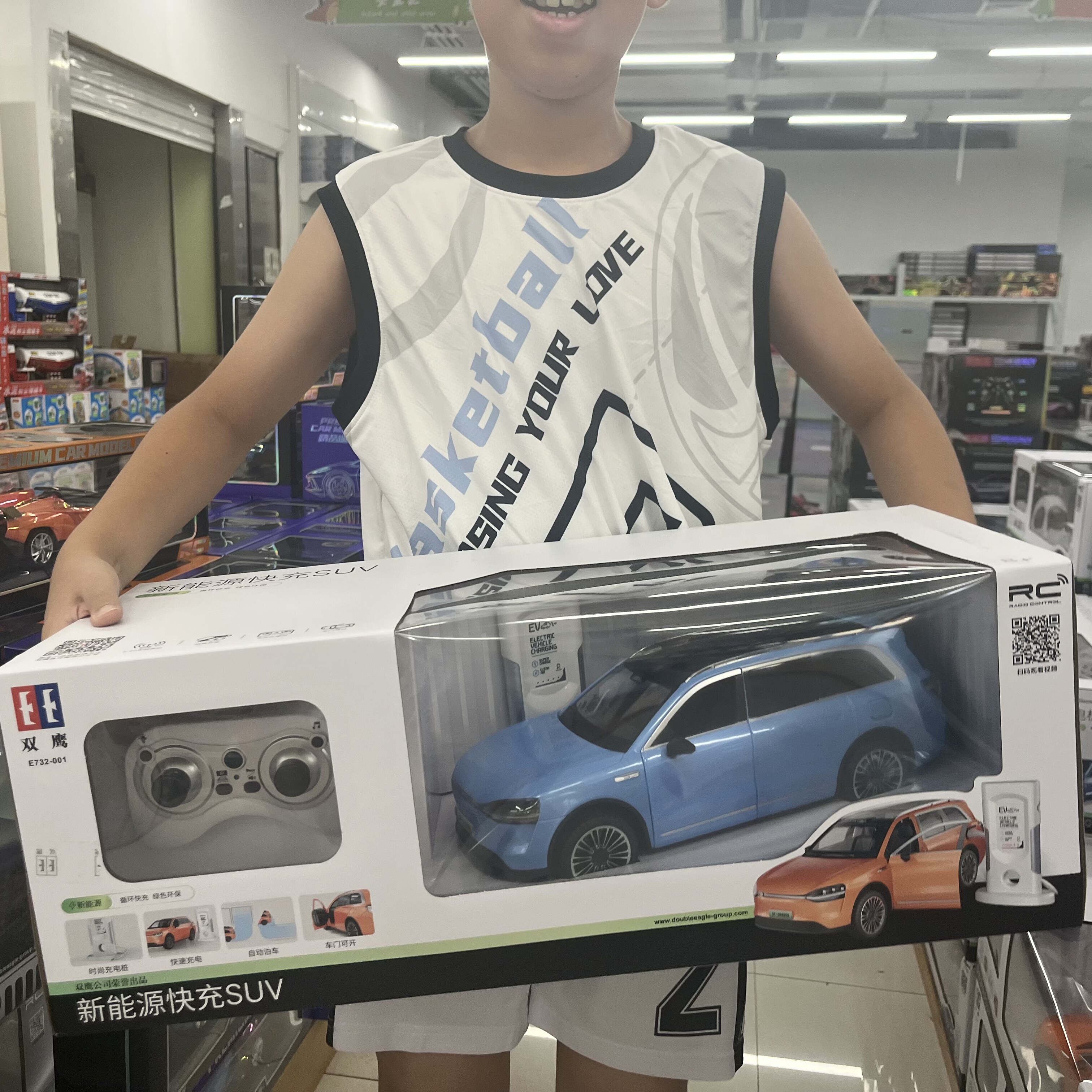 双鹰遥控动感车模警务越野车遥控车电动儿童玩具车男孩玩具1:18