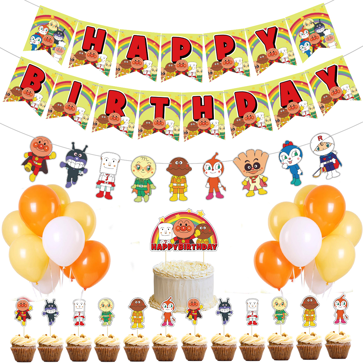 生日派对儿童蛋糕插牌甜品台布置