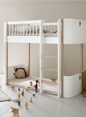 双层上下高低床多功能组合高架床小户型儿童中高低床半高阁楼床