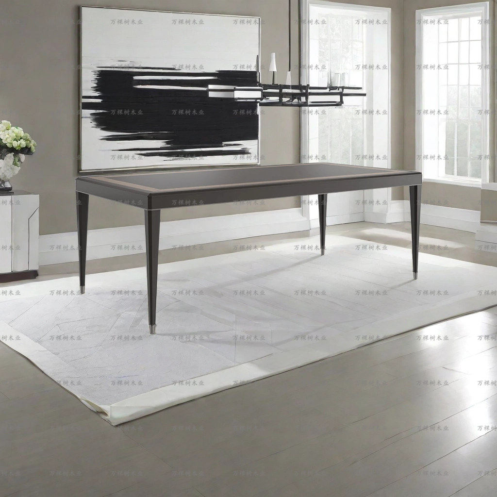 简约满分设计师款小户型长方形餐桌美式轻奢餐厅餐桌餐椅组合定制